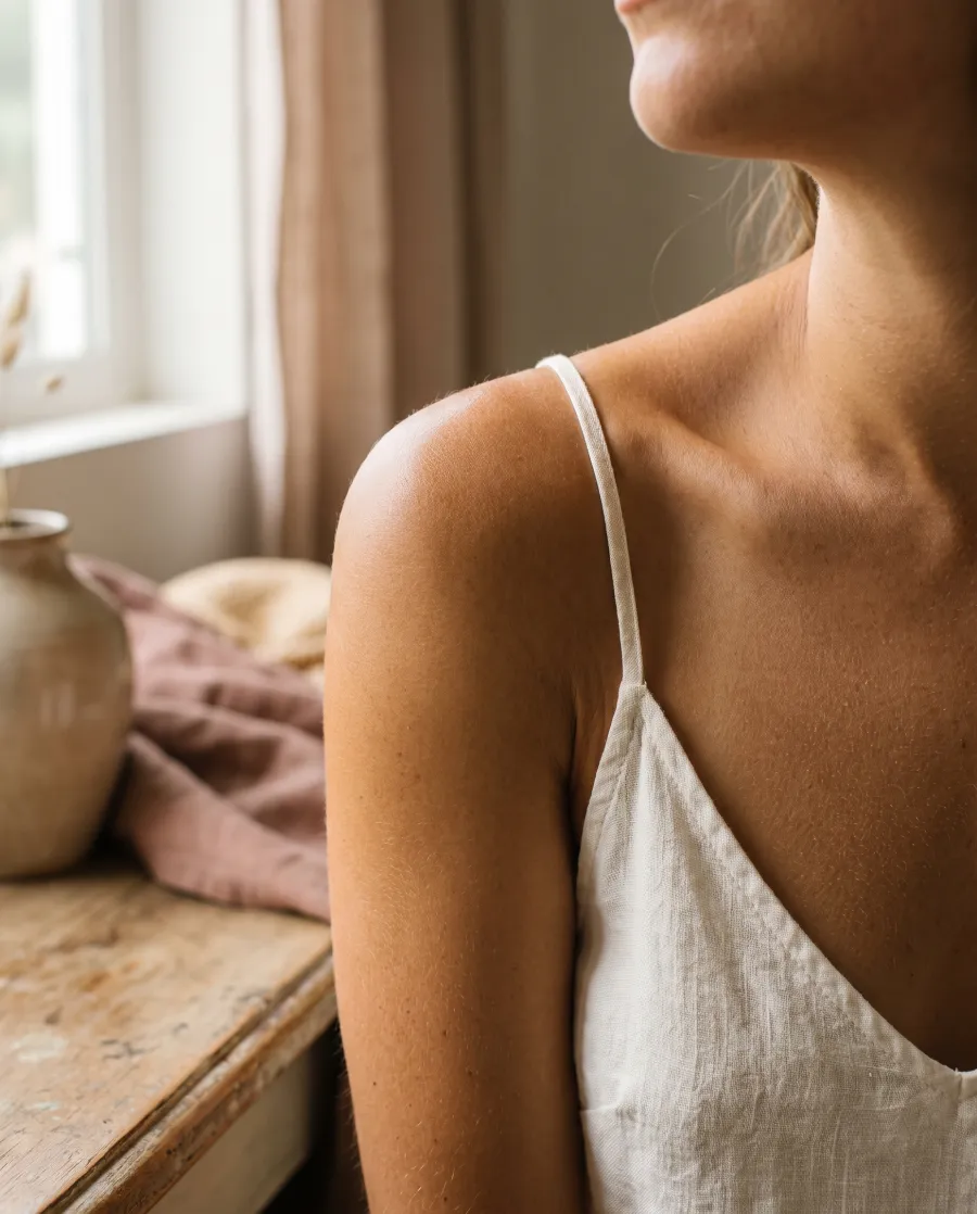 Hâle naturel sur une épaule